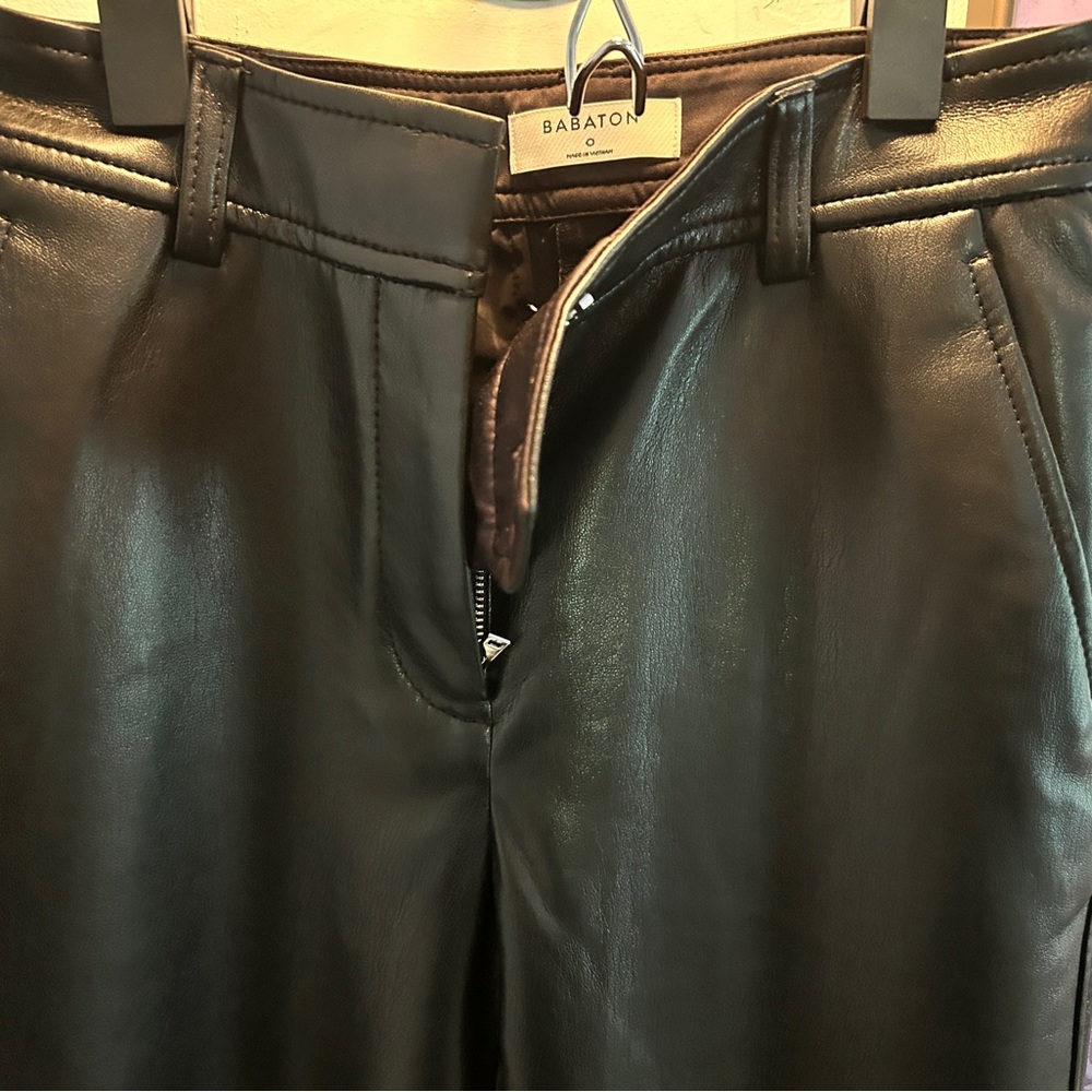 Aritzia Babaton black soft Leather Trousers